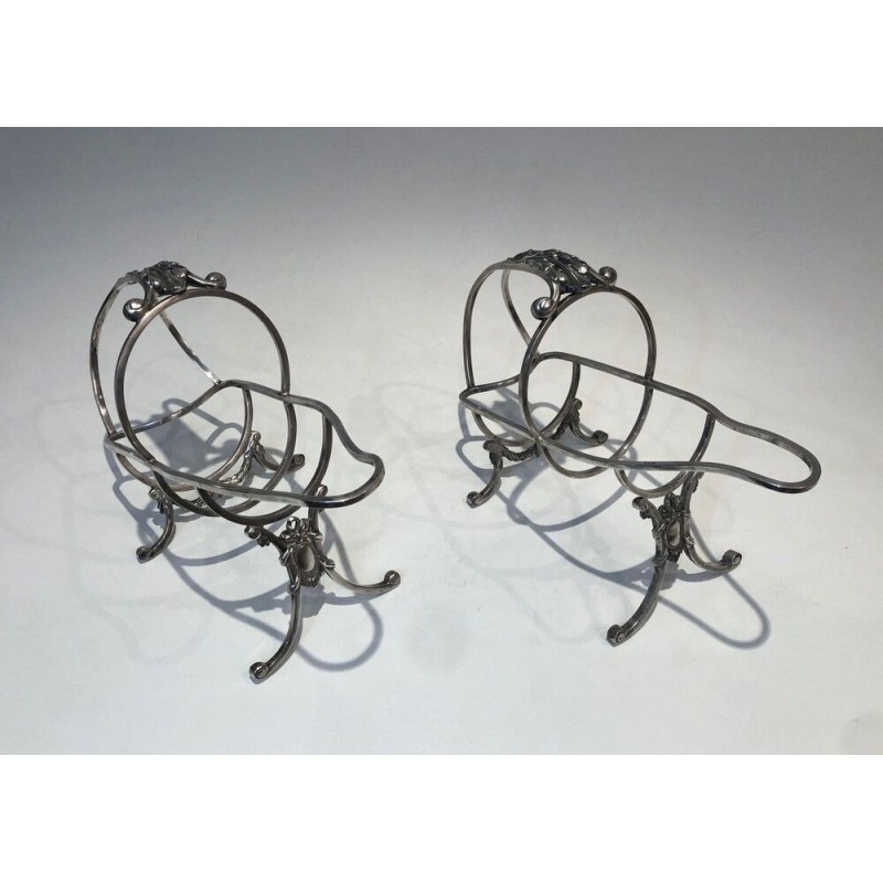 Pair of Louis XVI Style Silver-Plated Bottle Holders by Wiskemann