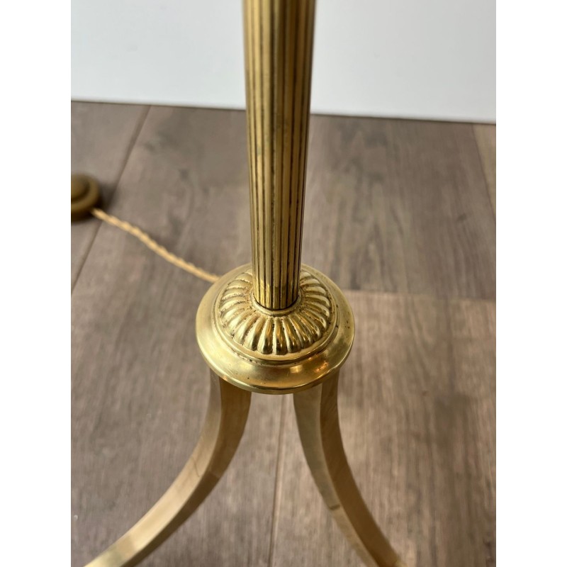 Lampadaire Néoclassique en Laiton par Maison Jansen, Travail Français, vers 1940