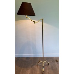 Adjustable Brass Reading Lamp with Claw Feet, Style of Maison Jansen, circa 1940