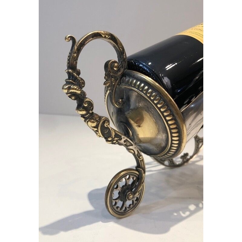 Silver Plated on Bronze Wine Decanter Showing a Cannon with Detailed Ornaments