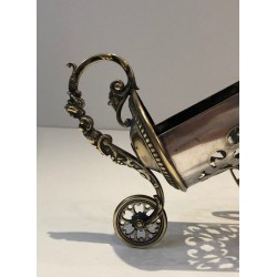 Silver Plated on Bronze Wine Decanter Showing a Cannon with Detailed Ornaments