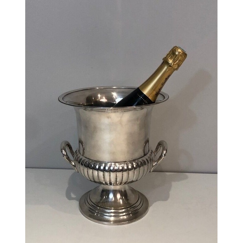 Seau à Champagne Belle Époque en Métal Argenté