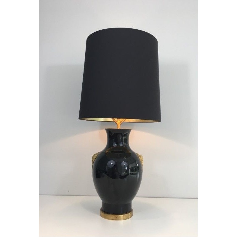 Black and Gold Ceramic Table Lamp
