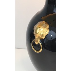 Black and Gold Ceramic Table Lamp