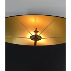 Lampe de Table en Céramique Noire et Dorée