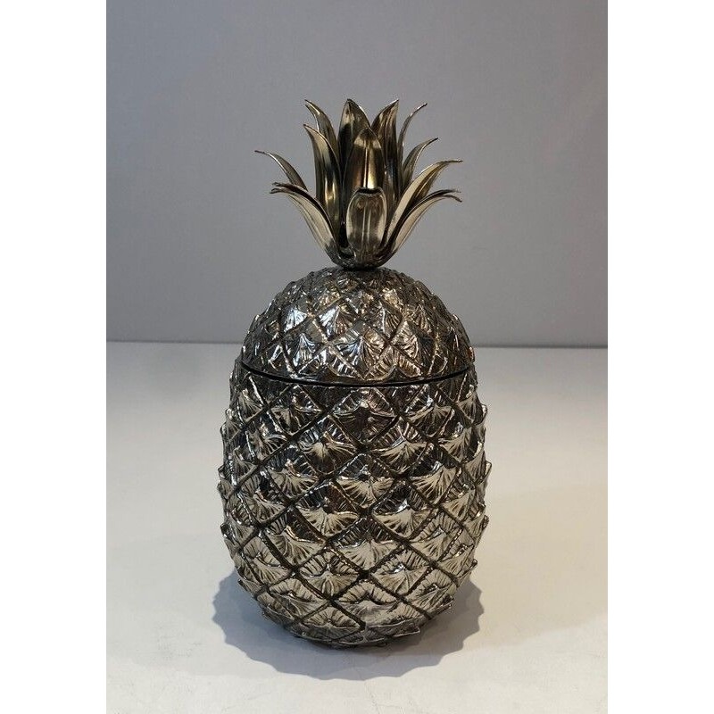 Seau à Glaçon Ananas en Métal Argenté