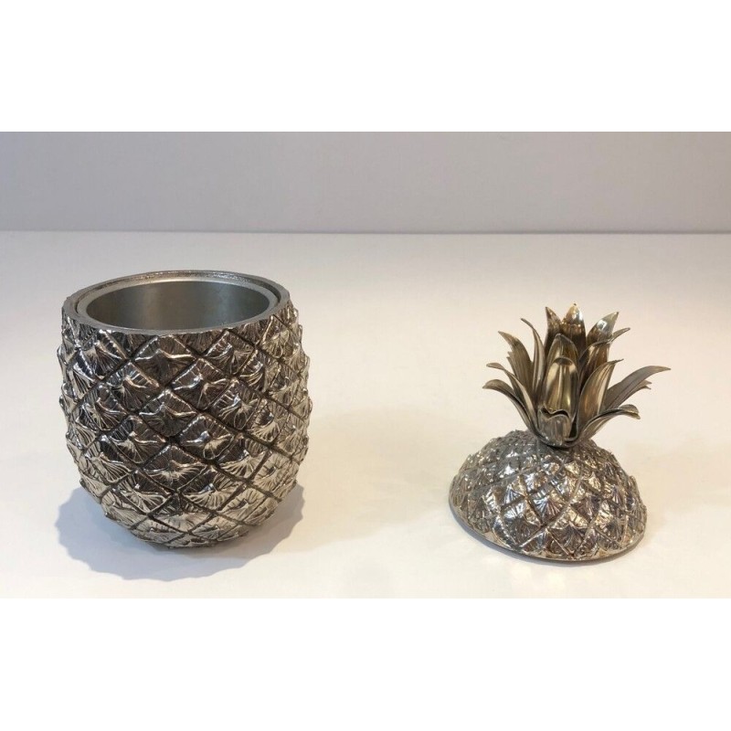 Seau à Glaçon Ananas en Métal Argenté