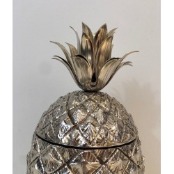 Seau à Glaçon Ananas en Métal Argenté