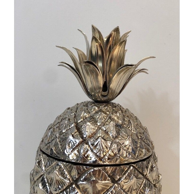 Seau à Glaçon Ananas en Métal Argenté