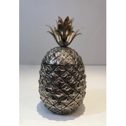 Seau à Glaçon Ananas en Métal Argenté