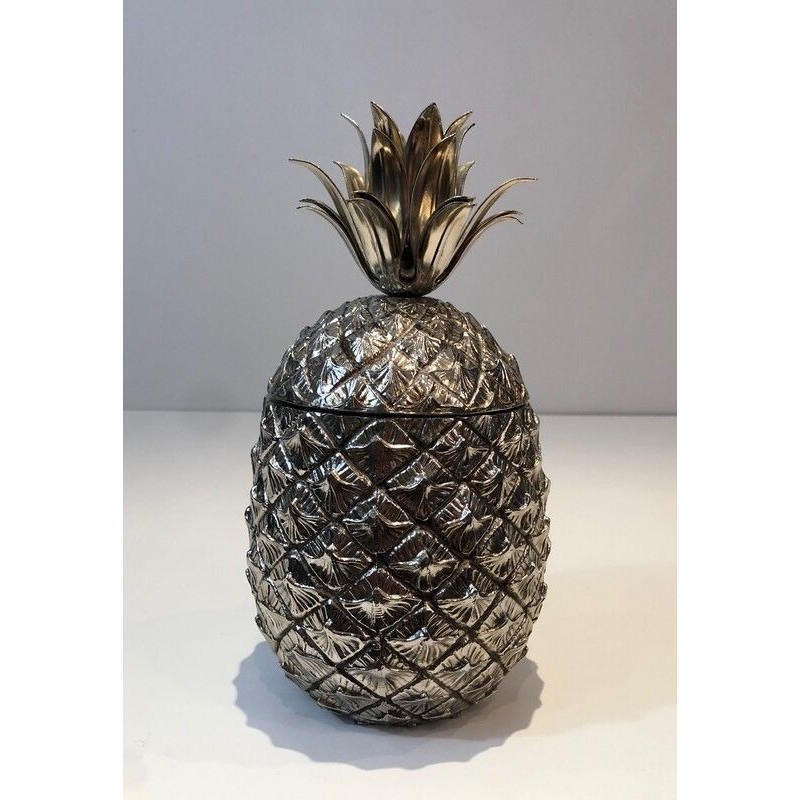 Seau à Glaçon Ananas en Métal Argenté