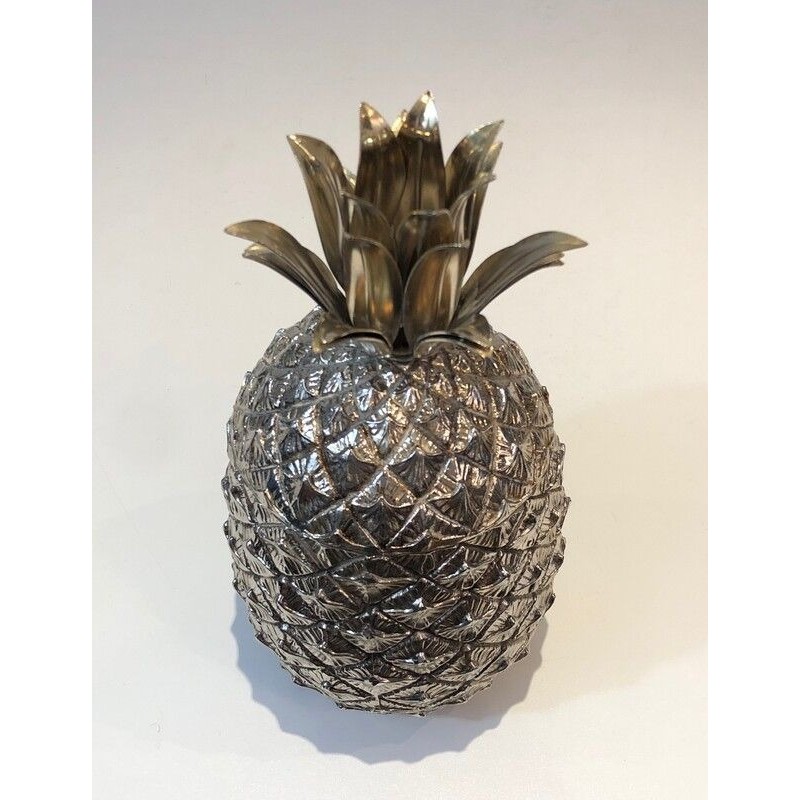Seau à Glaçon Ananas en Métal Argenté