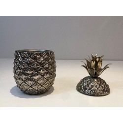 Seau à Glaçon Ananas en Métal Argenté