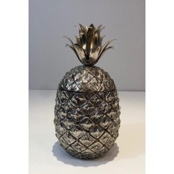 Seau à Glaçon Ananas en Métal Argenté
