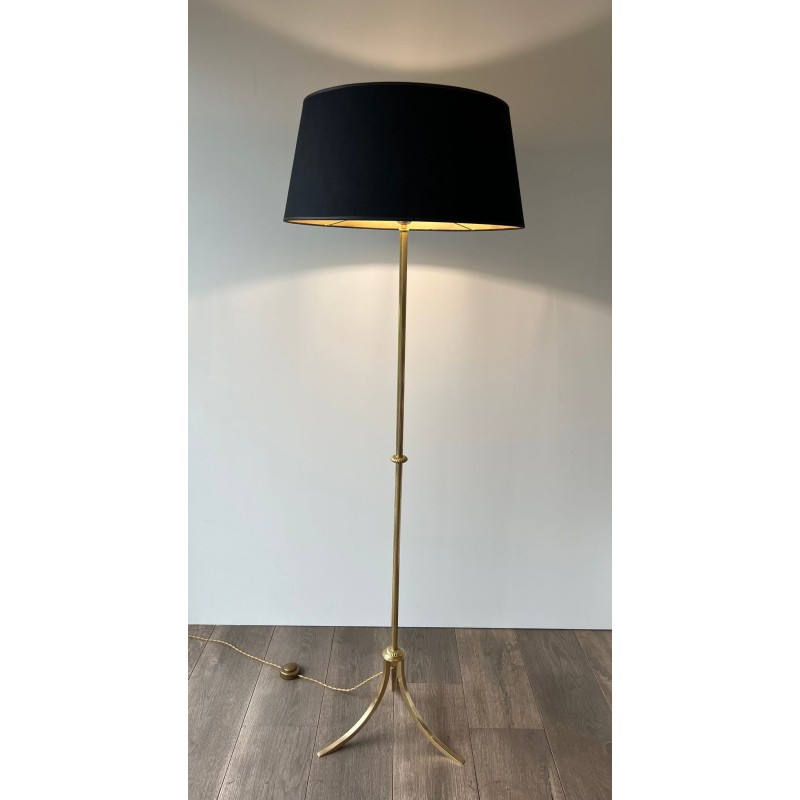 Lampadaire Néoclassique en Laiton par Maison Jansen, Travail Français, vers 1940