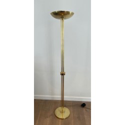 Lampadaire Design en Laiton Style Art Déco, Travail Français, vers 1970