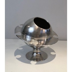 Rare Silver Plated Champagne Bucket with Flutes Holder