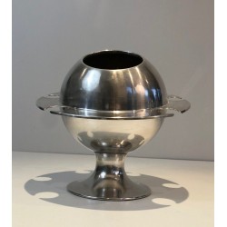 Rare Silver Plated Champagne Bucket with Flutes Holder