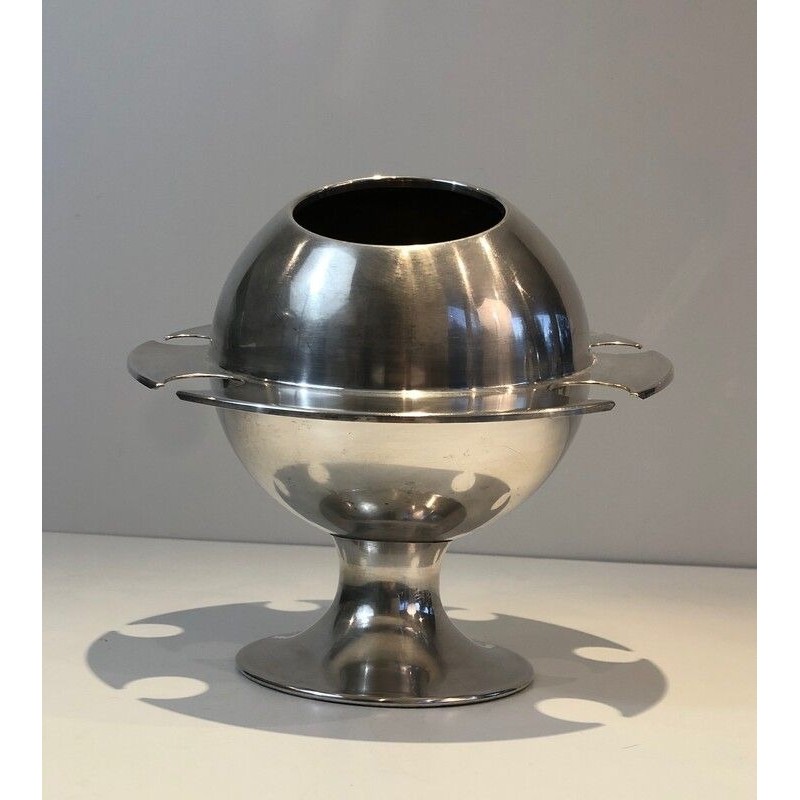 Rare Silver Plated Champagne Bucket with Flutes Holder