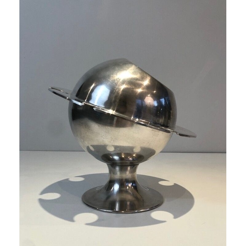 Rare Silver Plated Champagne Bucket with Flutes Holder