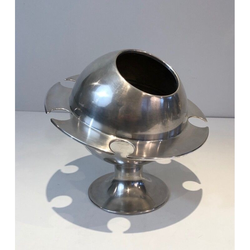 Rare Silver Plated Champagne Bucket with Flutes Holder