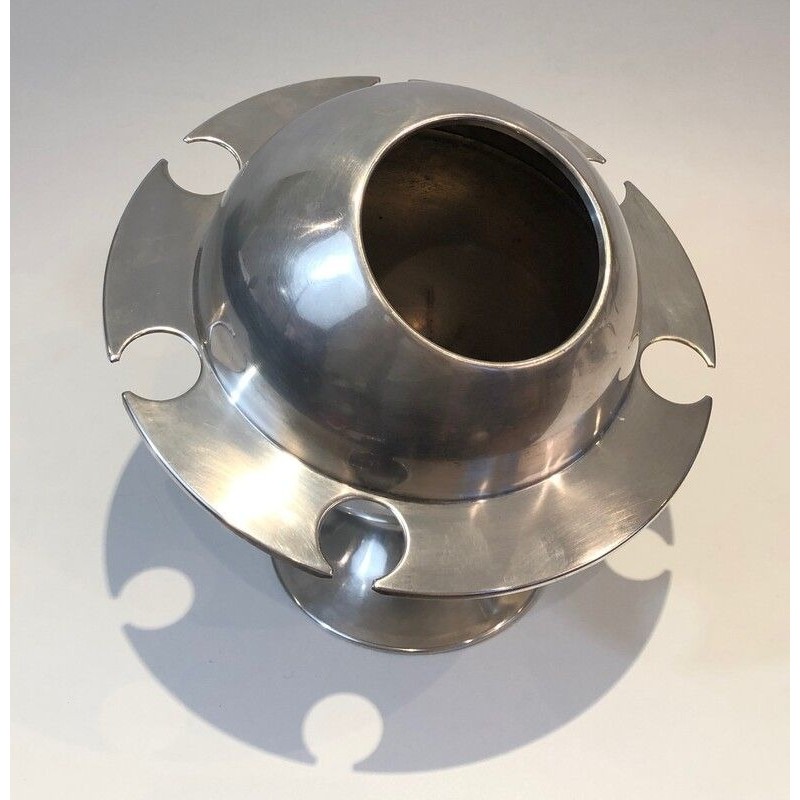 Rare Silver Plated Champagne Bucket with Flutes Holder