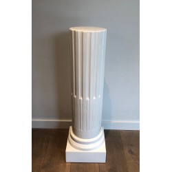 Pair of Louis XVI Style Fluted White Porcelain Columns