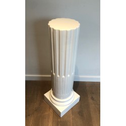 Pair of Louis XVI Style Fluted White Porcelain Columns