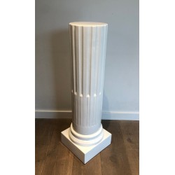 Pair of Louis XVI Style Fluted White Porcelain Columns