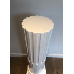 Pair of Louis XVI Style Fluted White Porcelain Columns