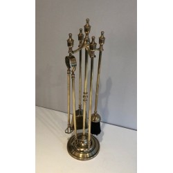 Nécessaire de Feu en Laiton de Style Néoclassique