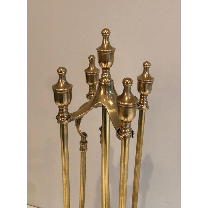 Neoclassical Style Brass Fireplace Tools