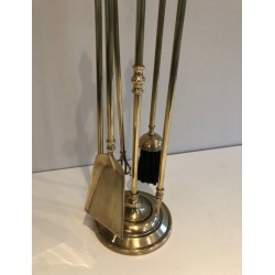 Nécessaire de Feu en Laiton de Style Néoclassique