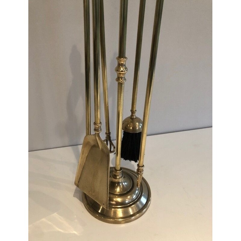 Neoclassical Style Brass Fireplace Tools