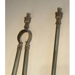 Nécessaire de Feu en Laiton de Style Néoclassique