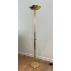 Brass Design Floor Lamp in the Art Déco Style, French Work, circa 1970