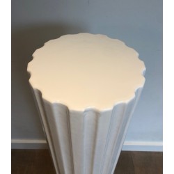 Pair of Louis XVI Style Fluted White Porcelain Columns