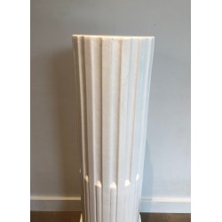 Pair of Louis XVI Style Fluted White Porcelain Columns