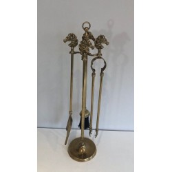 Nécessaire de Feu en Laiton Modèle Tête de Cheval