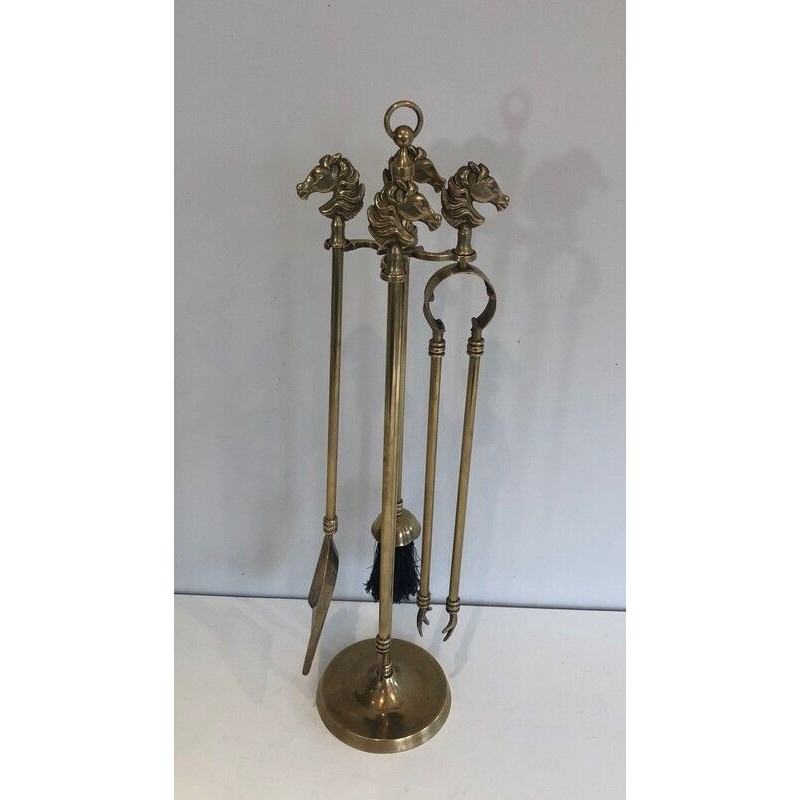 Nécessaire de Feu en Laiton Modèle Tête de Cheval