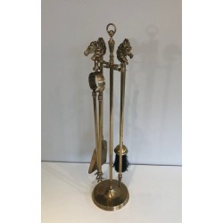 Nécessaire de Feu en Laiton Modèle Tête de Cheval