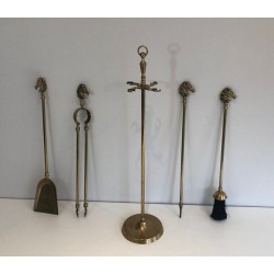 Nécessaire de Feu en Laiton Modèle Tête de Cheval