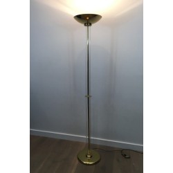 Lampadaire de Parquet Design en Laiton Doré et Plexiglass