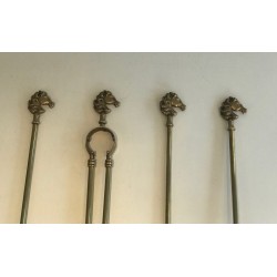 Nécessaire de Feu en Laiton Modèle Tête de Cheval