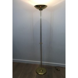 Lampadaire de Parquet Design en Laiton Doré et Plexiglass