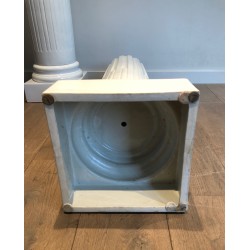 Pair of Louis XVI Style Fluted White Porcelain Columns