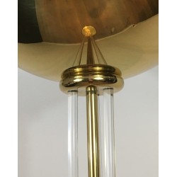 Lampadaire de Parquet Design en Laiton Doré et Plexiglass