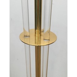 Lampadaire de Parquet Design en Laiton Doré et Plexiglass