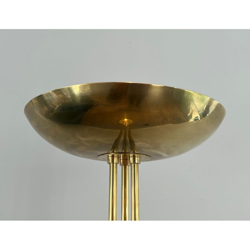 Lampadaire Design en Laiton Style Art Déco, Travail Français, vers 1970