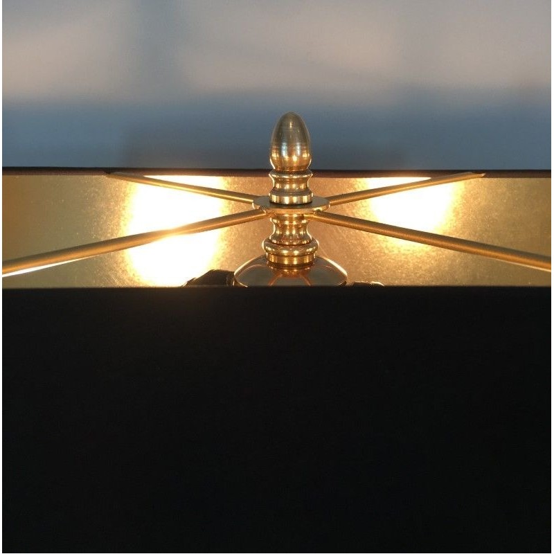 Importante Lampe en Pierre Reconstituée et Laiton à Hauteur Réglable
